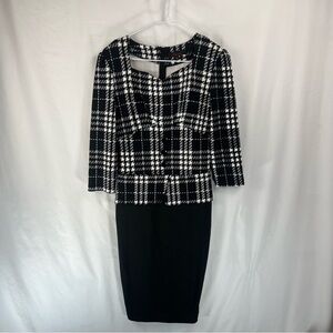Viwenni - Women's Dress - Black and White Plaid - Formal - Small